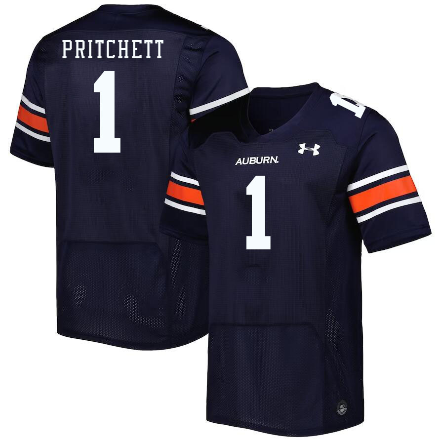 Men #1 Nehemiah Pritchett Auburn Tigers College Football Jerseys Stitched Sale-Navy
